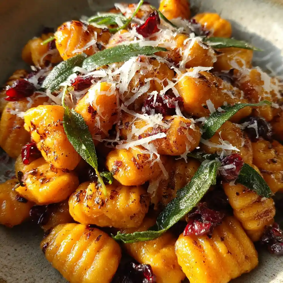 sweet potato gnocchi recipe Brown Butter Sage With Cranberries