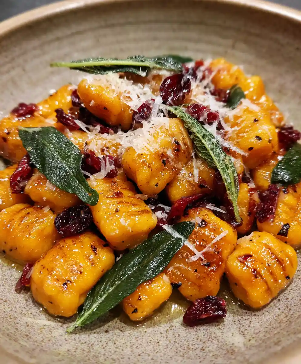 sweet potato gnocchi recipe Brown Butter Sage With Cranberries