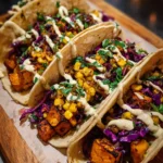 Sweet Potato Tacos Recipe Charred Corn And Purple Slaw 1762461086.737688