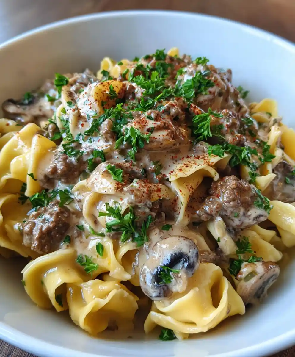 hamburger beef stroganoff recipe