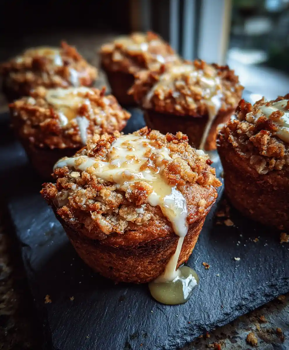 Banana Oat Muffins With Honey Cream Cheese Swirl