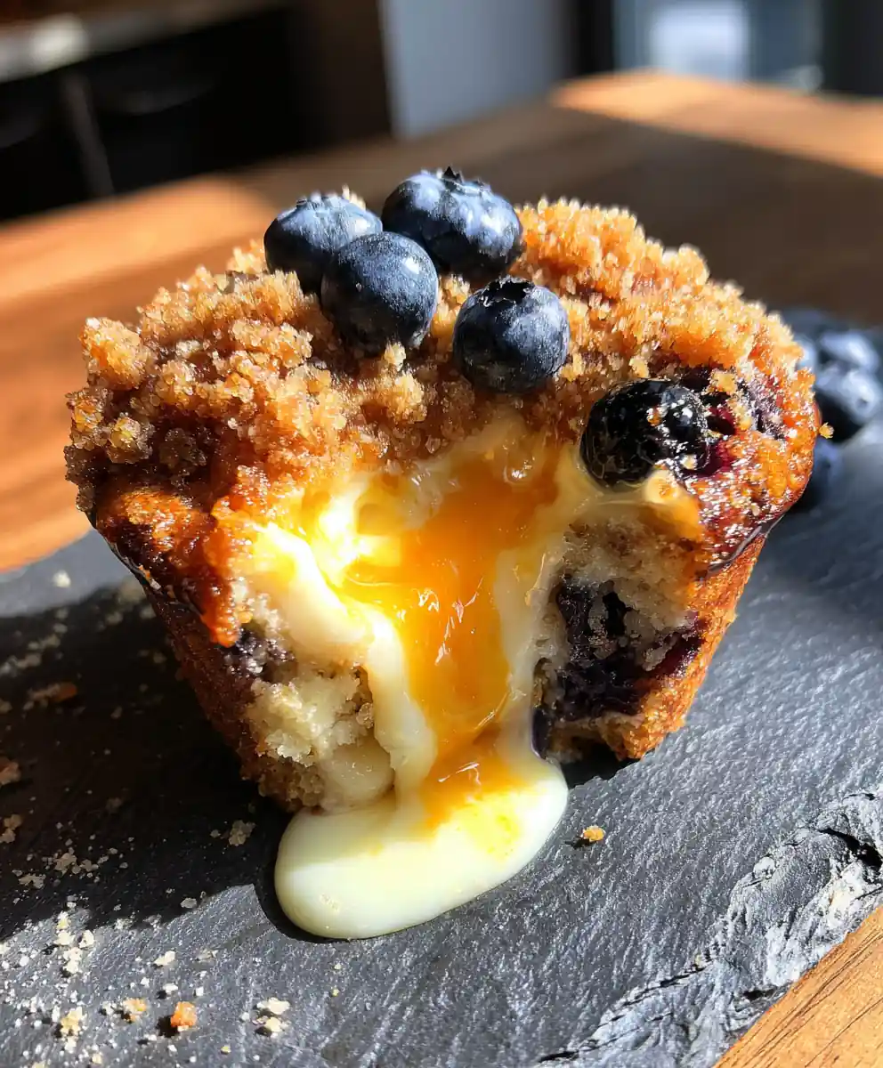 Blueberry Muffins With Orange Zest Cream Cheese Swirl
