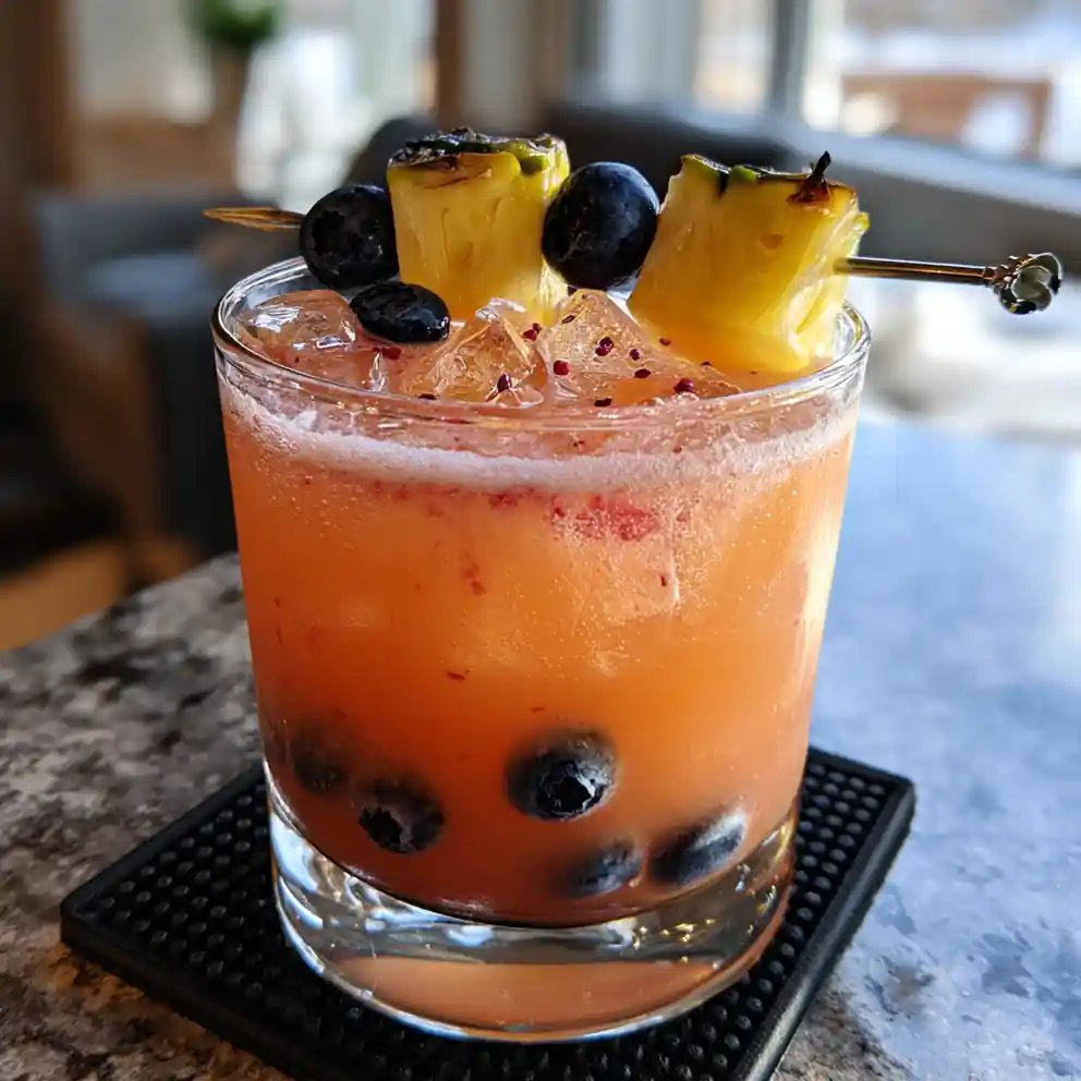 Blueberry Pineapple Sour With Smoky Pineapple Drizzle 1772044118.3510997