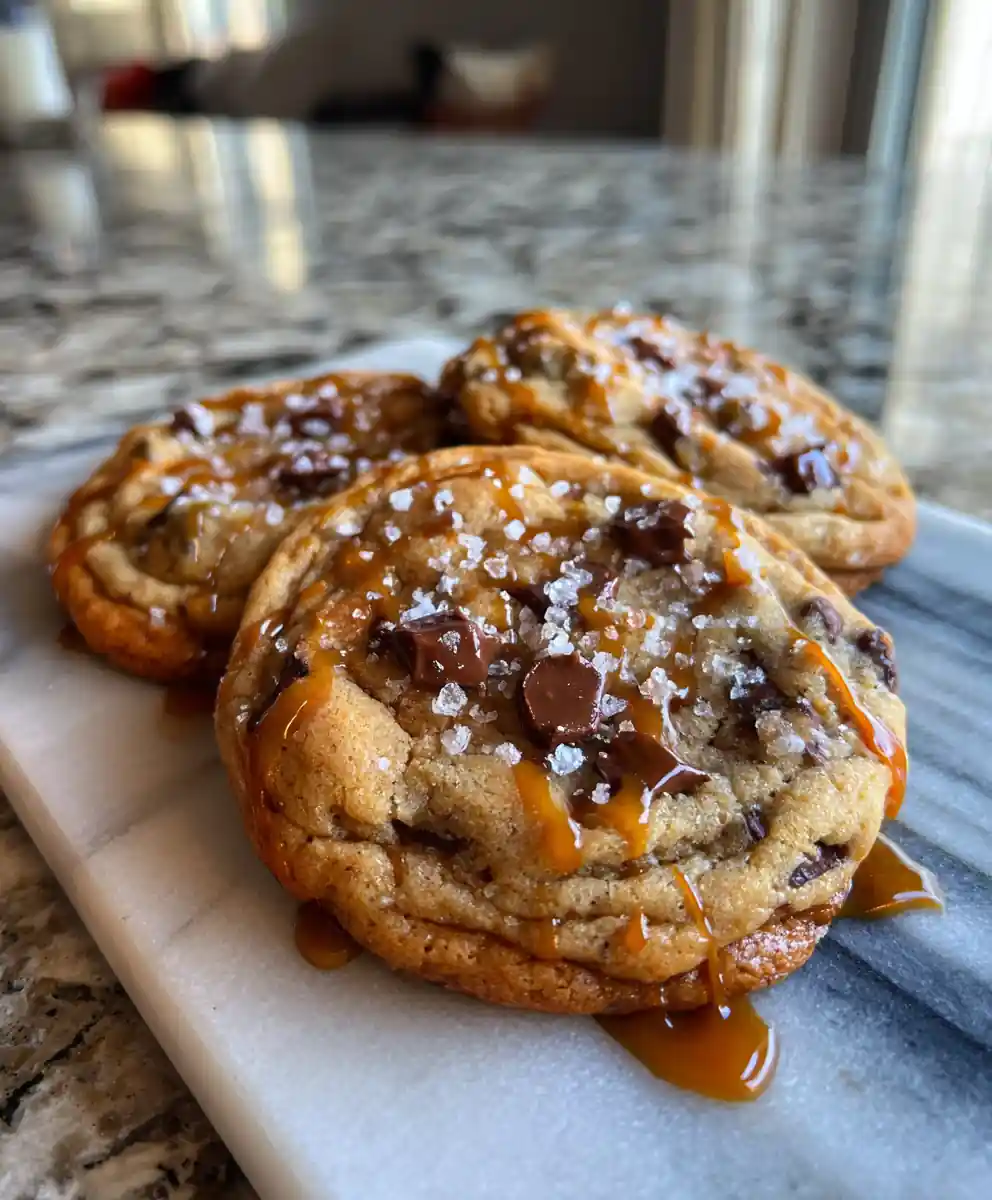 Brown Butter Toffee Chocolate Chip Cookies With Salted Caramel Drizzle 7 Brown Butter Toffee Chocolate Chip Cookies With Salted Caramel Drizzle