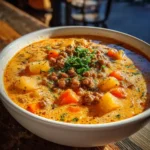 Cheesy Potato Hamburger Soup With Herb Cheddar Ribbon 1772111549.0363798