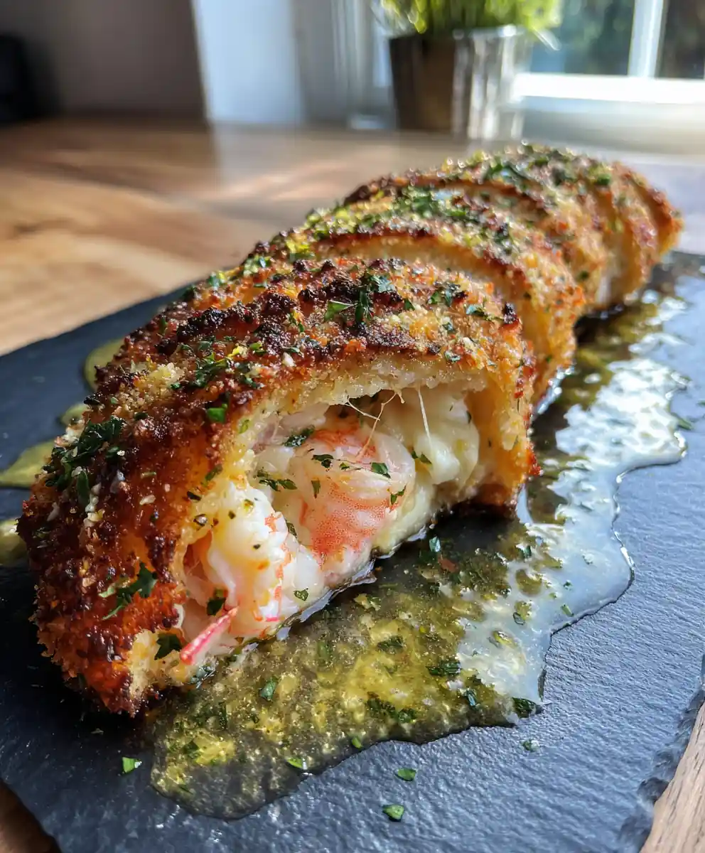 Citrus Herb Swirled Stuffed Seafood Bread