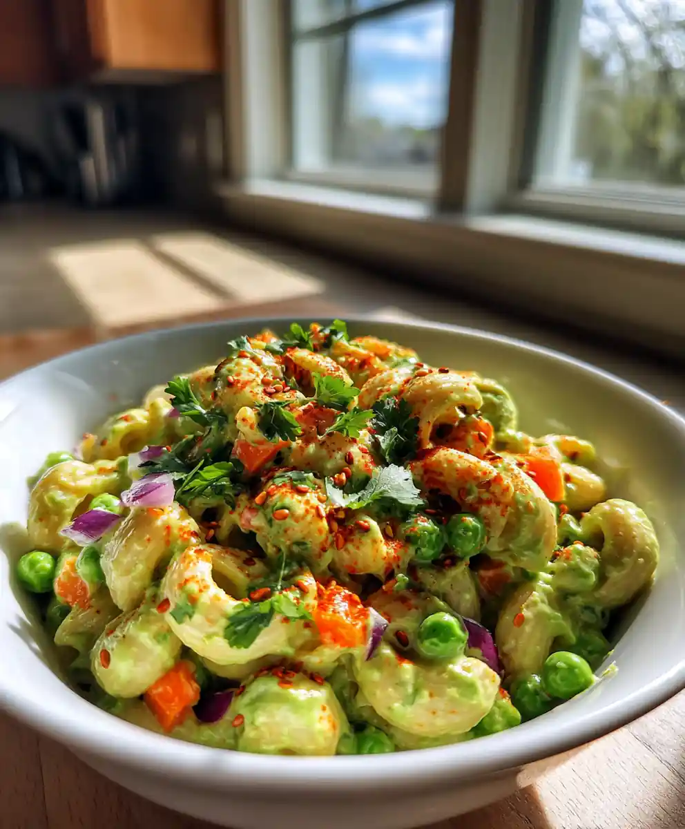 Creamy Avocado Lime Macaroni Salad With Smoky Paprika Drizzle
