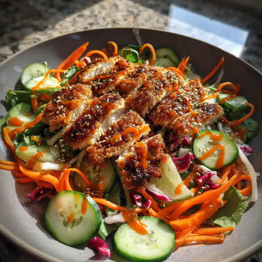 Crispy Sesame Chicken Asian Salad With Coconut Lime Drizzle And Cranberries 1772058781.1696835