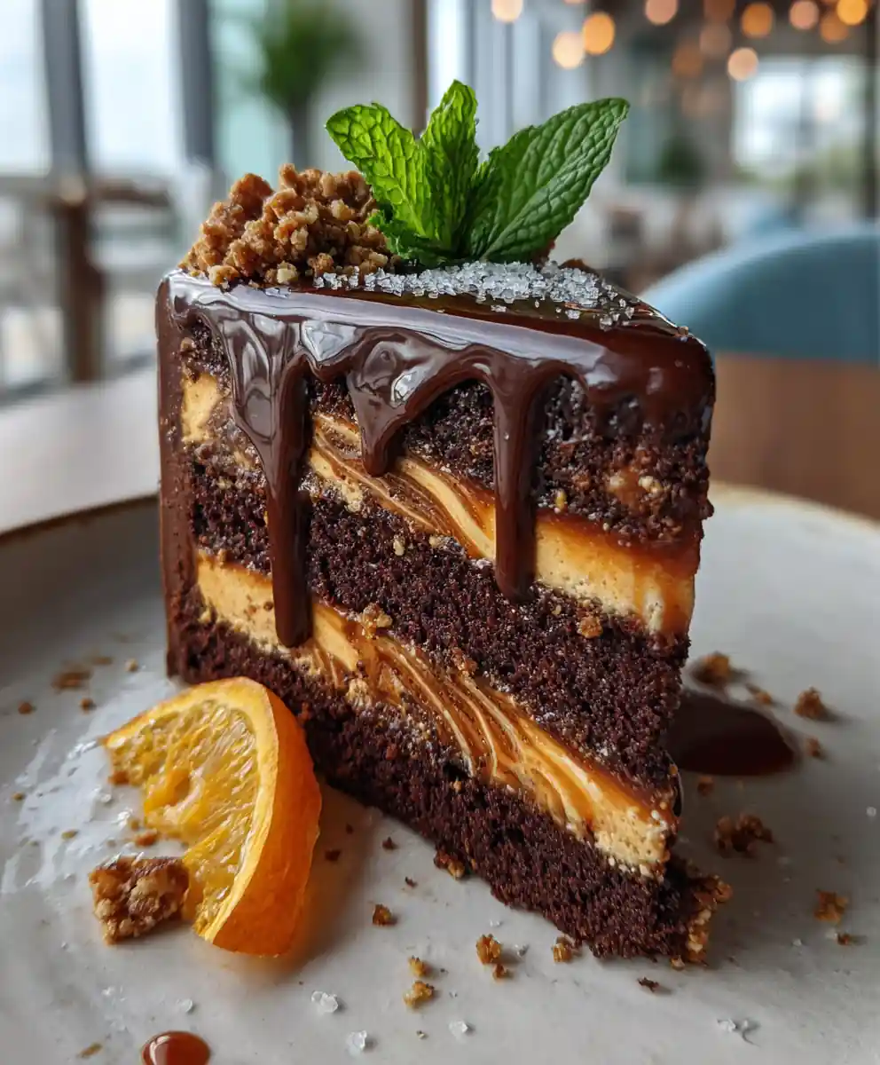 Decadent Smores Chocolate Cake with Caramel Swirl and Graham Cracker Crumble