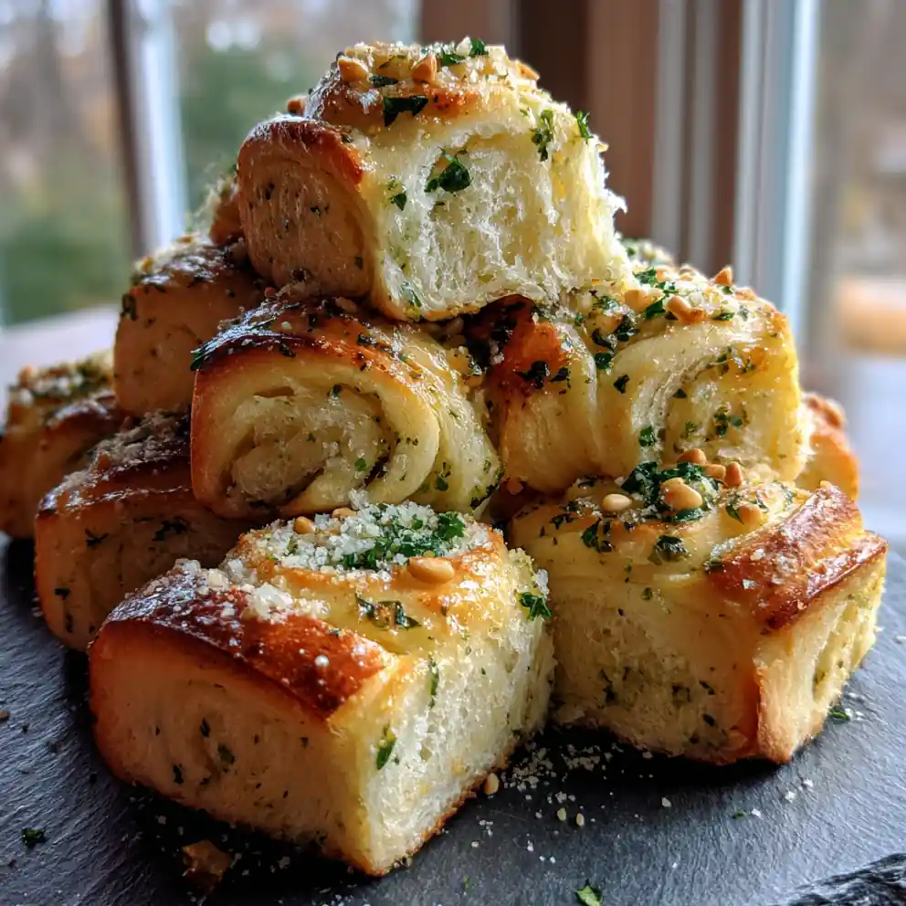 Lemon Thyme Garlic Parmesan Rolls With Golden Butter Swirl
