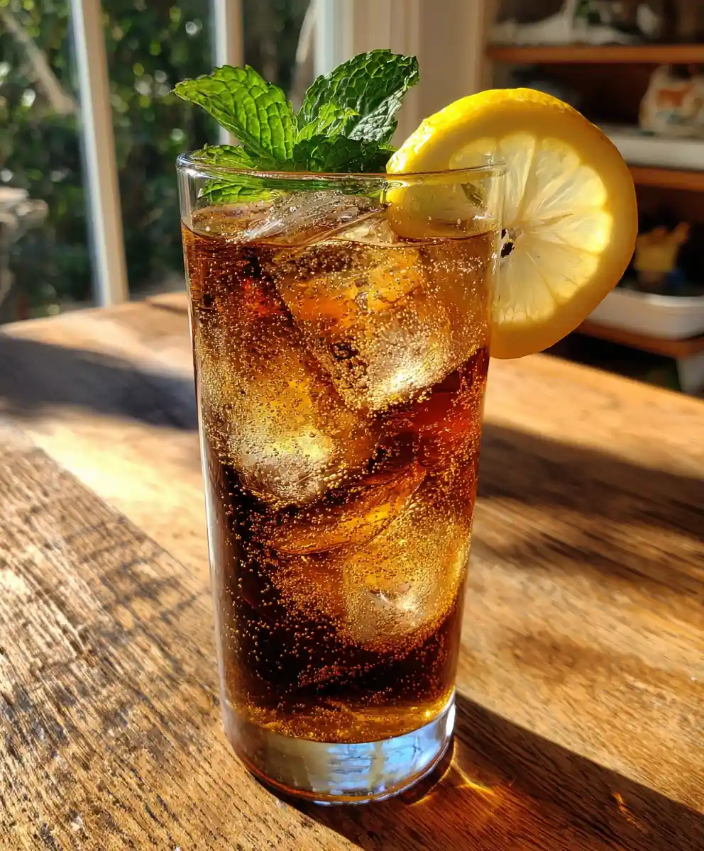 Long Ireland Iced Tea With Ginger Lemon Ribbon