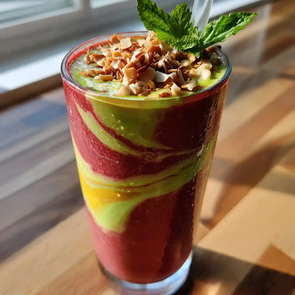 Mango Coconut Swirl Berry Smoothie 1772134073.4817407