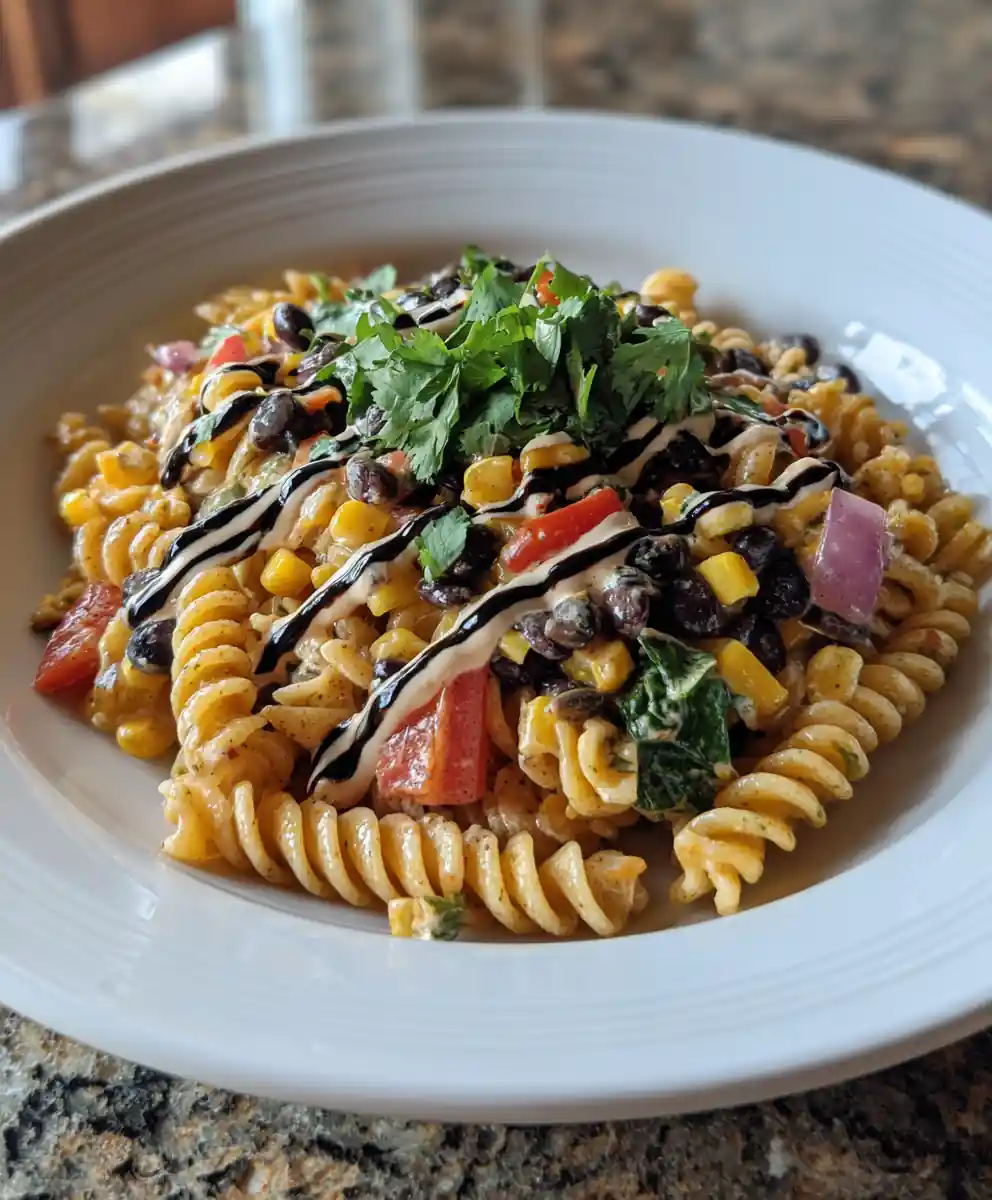 Mexican Pasta Salad With Charred Poblano Lime Cream