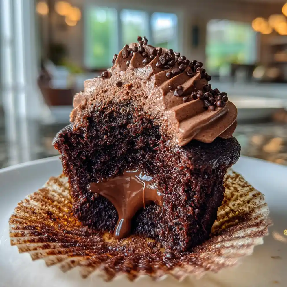 Moist Chocolate Cupcakes With Espresso Ganache Center 1772094299.1886992