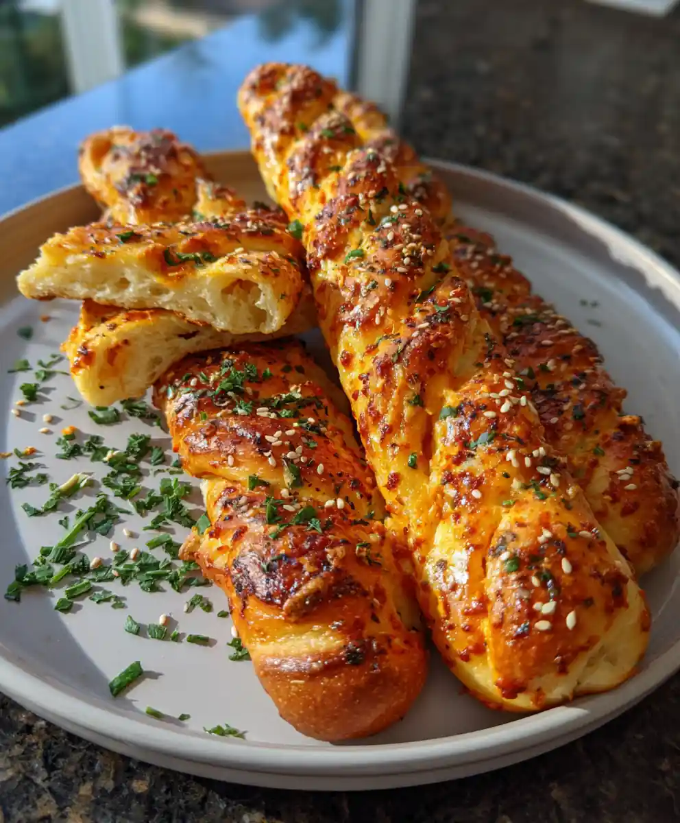 Paprika Swirled Sourdough Cheesy Breadsticks