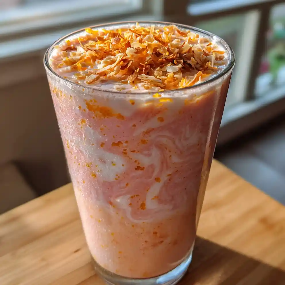 Peach Banana Smoothie With Cardamom Swirled Coconut Yogurt 1772102259.5525937