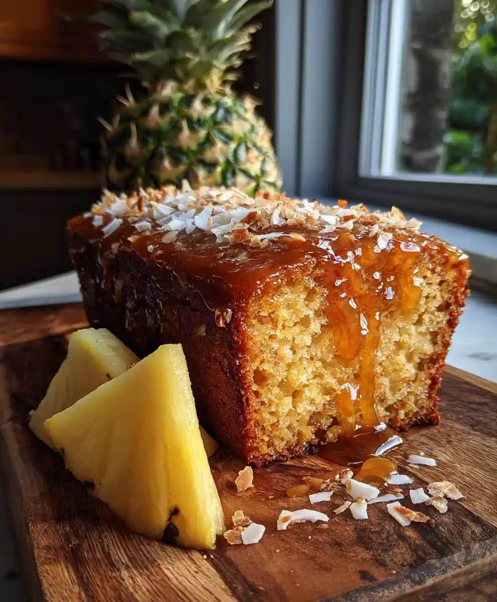Pineapple Bread With Ginger Caramel Glaze