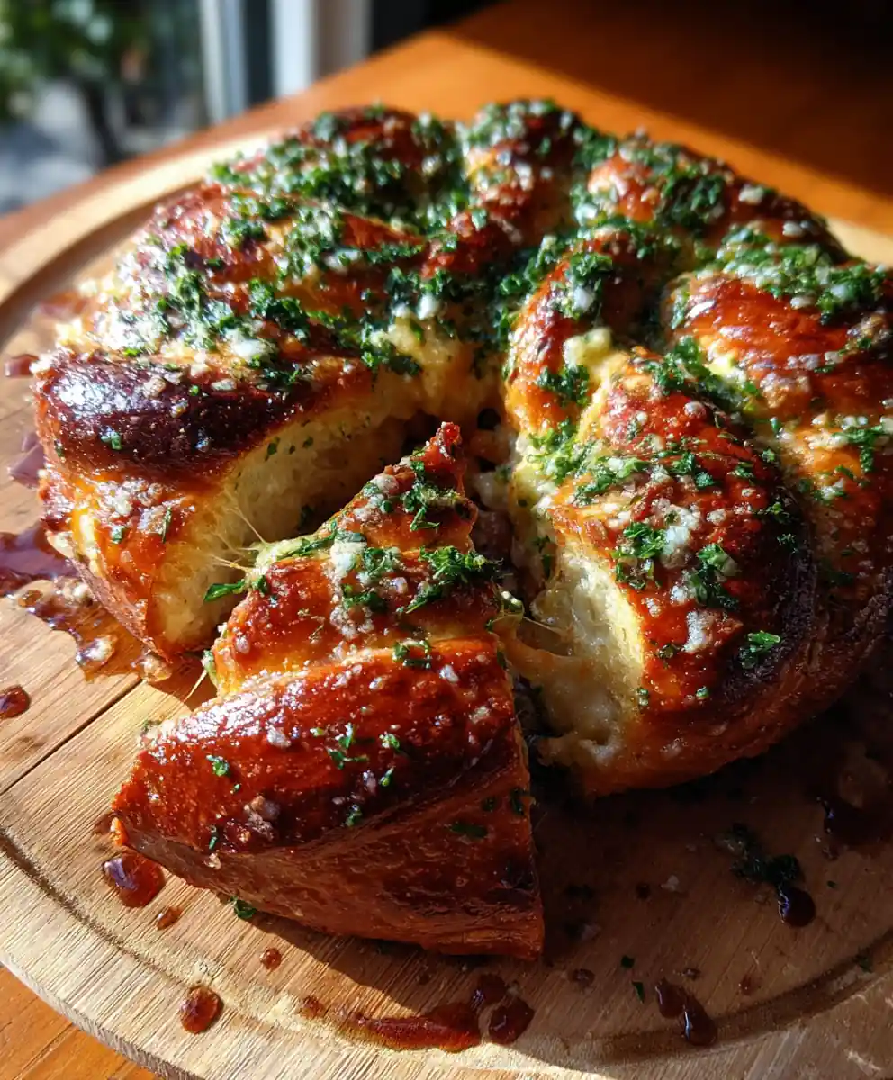 Smoky Cheese Stuffed Pretzel With Garlic Herb Butter Glaze