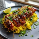 Smoky Chipotle Honey Bbq Chicken With Sesame Crunch Over Turmeric Rice 1772010503.0128