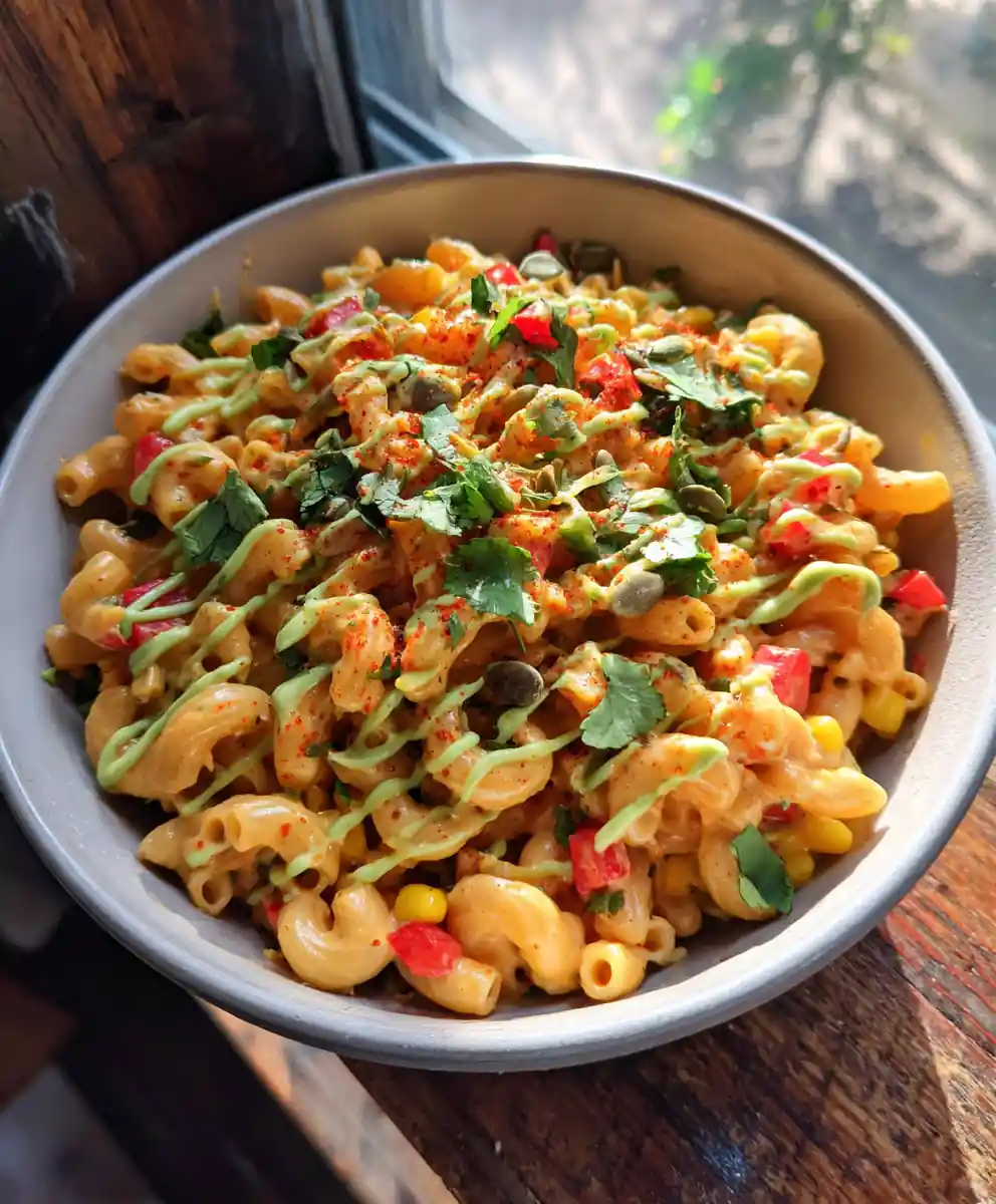 Smoky Chipotle Lime Macaroni Salad With Avocado Crema