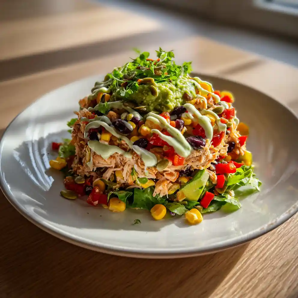 Southwestern Chicken Salad With Avocado Cilantro Swirl 1772081582.562192