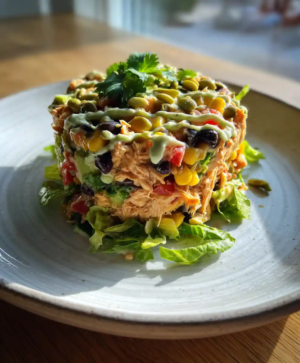 Southwestern Chicken Salad With Avocado Cilantro Swirl