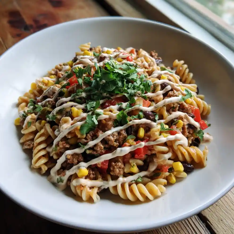 Taco Pasta Salad With Chipotle Lime Crema 1772082451.9908795