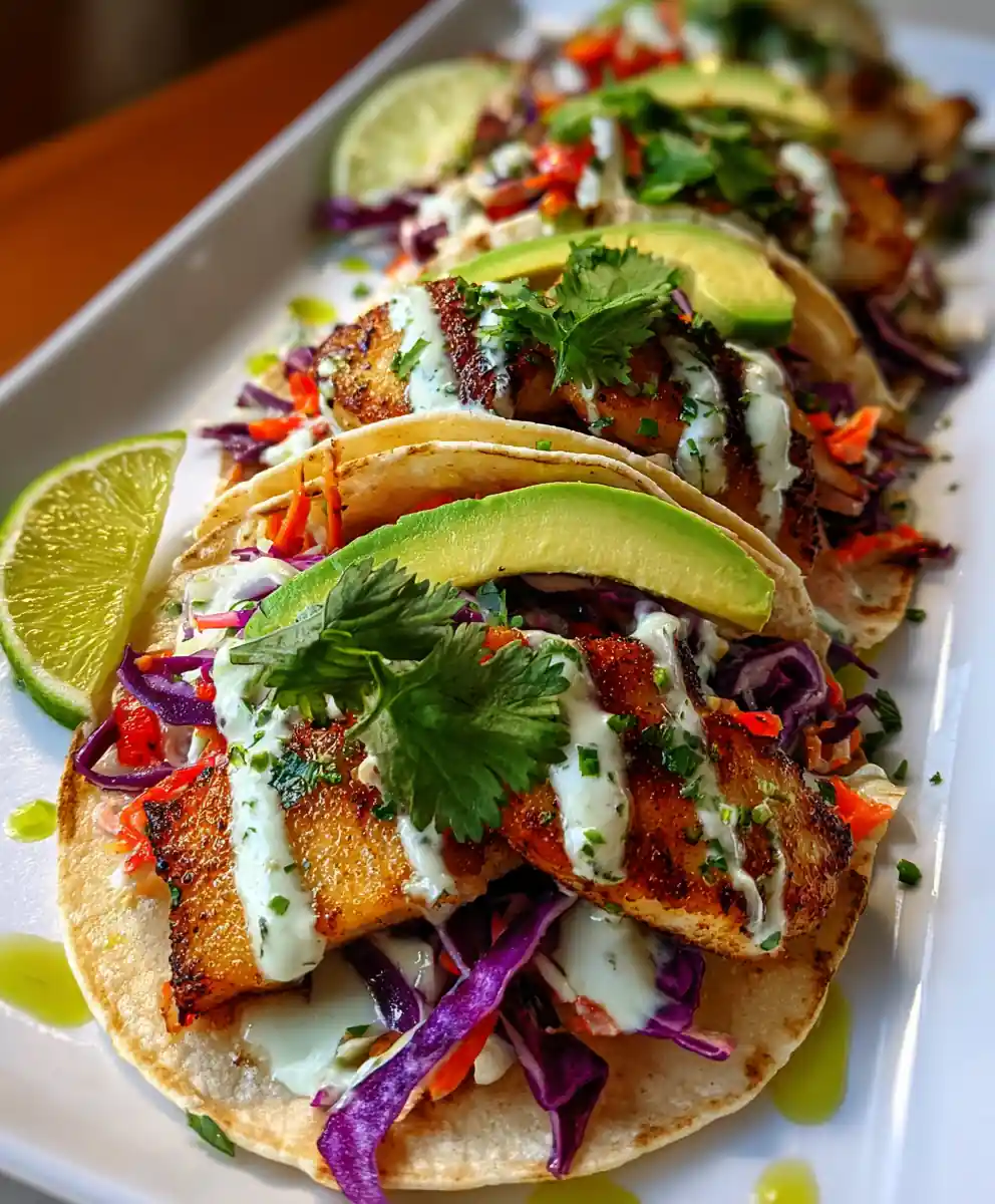 30 Minute Mexican Fish Tacos With Zesty Lime Crema