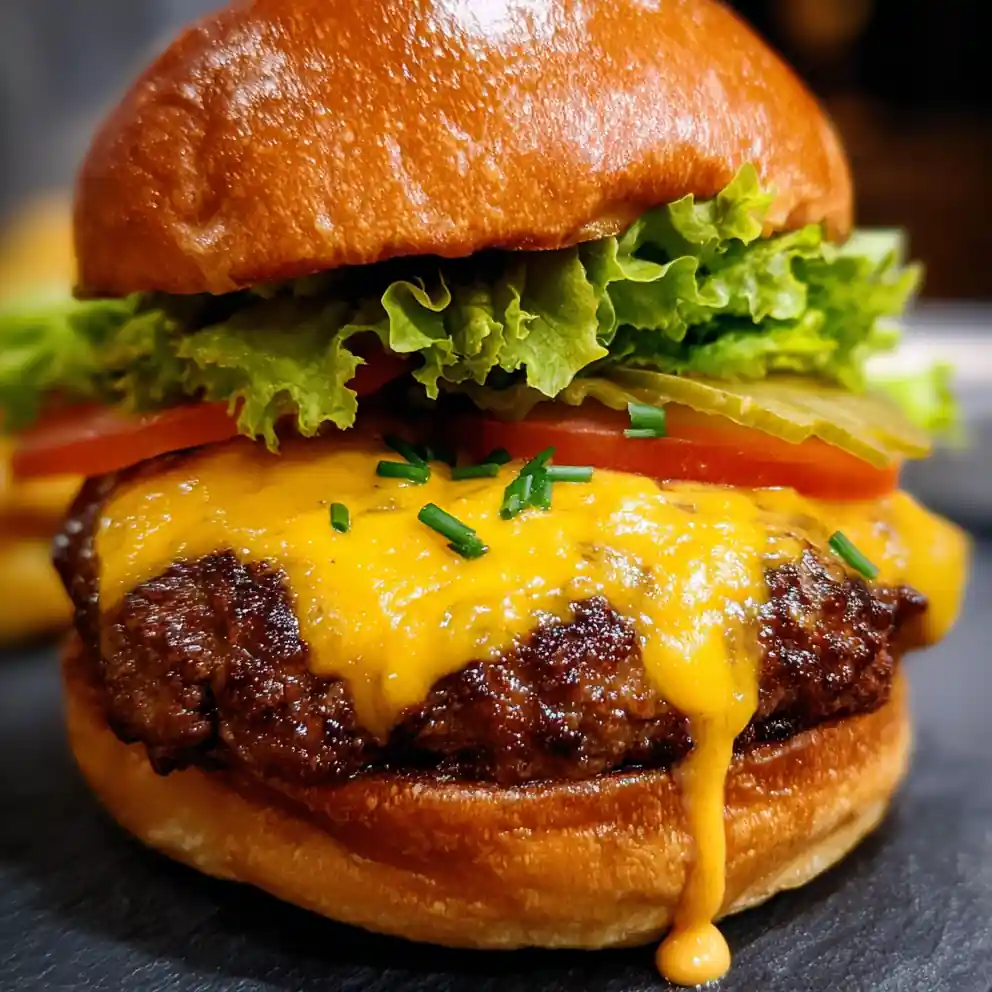 Classic Beef Smashburger With Caramelized Onions And Herbed Aioli
