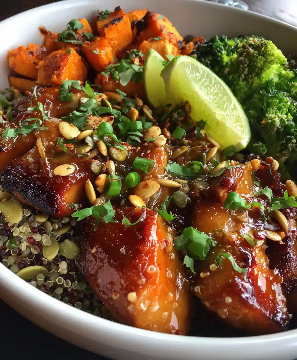 Cozy Maple Dijon Chicken Bowls With Roasted Sweet Potatoes