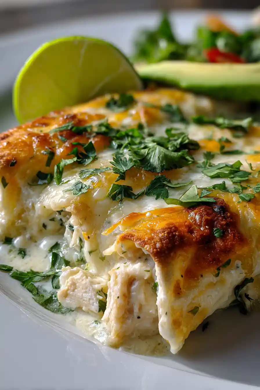 Creamy White Chicken Enchiladas