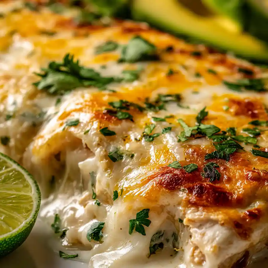 Creamy White Chicken Enchiladas
