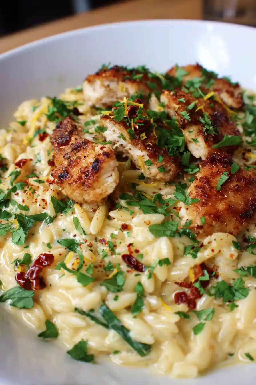 Easy Creamy Boursin Chicken Orzo