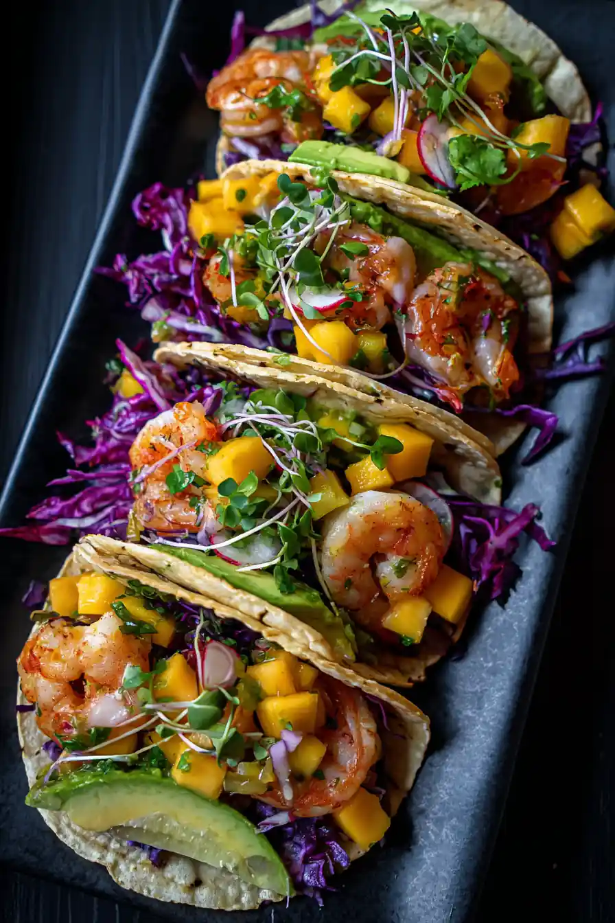 Easy Shrimp Tacos With Mango Salsa