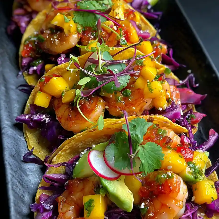 Easy Shrimp Tacos With Mango Salsa