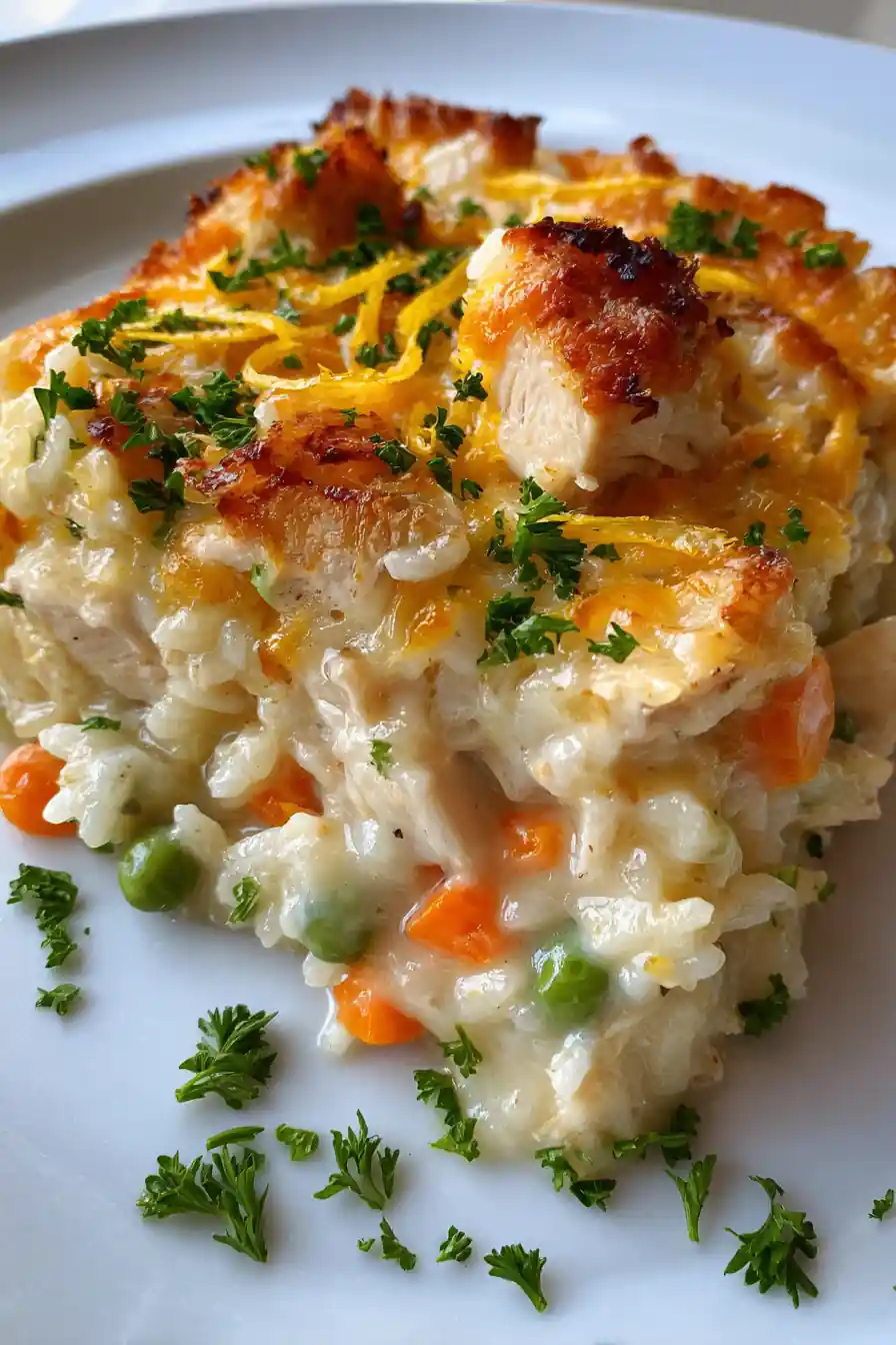 Homestyle Chicken Rice Vegetable Casserole – Creamy Comfort Dinner