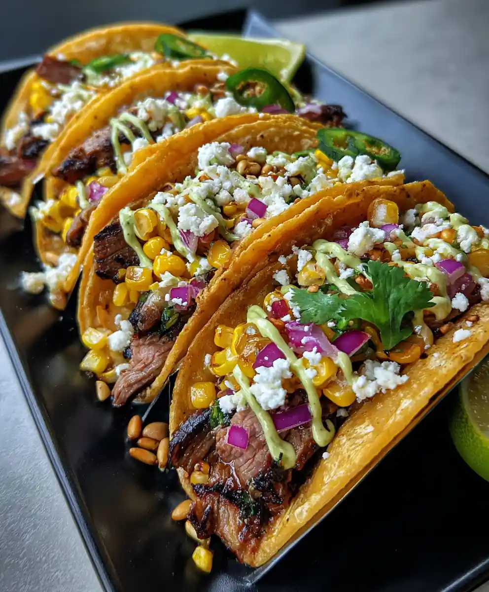 Juicy Steak Tacos With Grilled Elote Flavor
