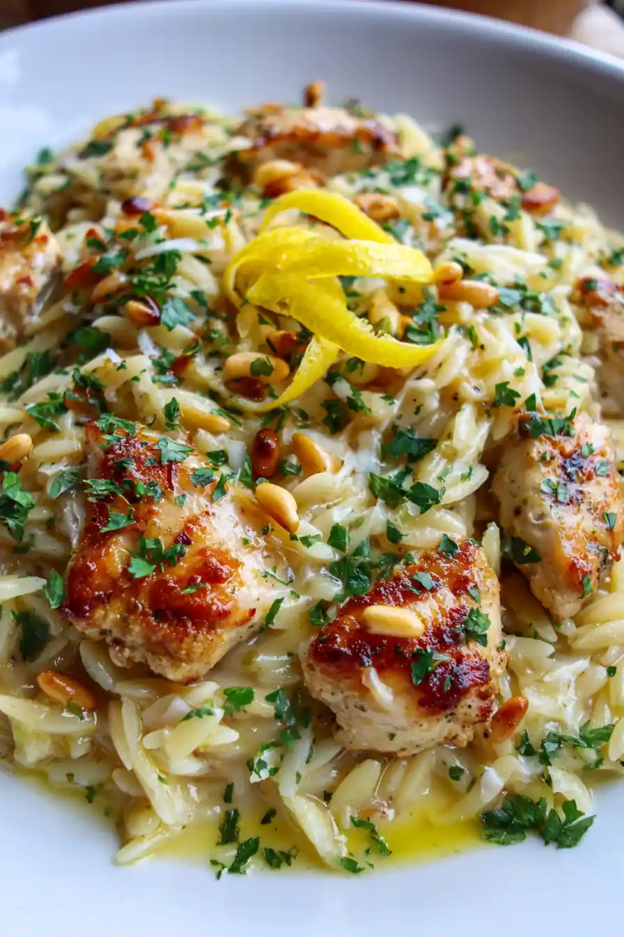 Lemon Garlic Chicken Orzo Skillet 7 Lemon Garlic Chicken Orzo Skillet