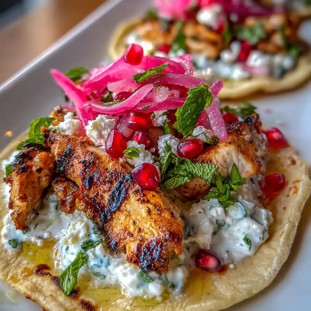 Mediterranean Chicken Tacos With Creamy Tzatziki