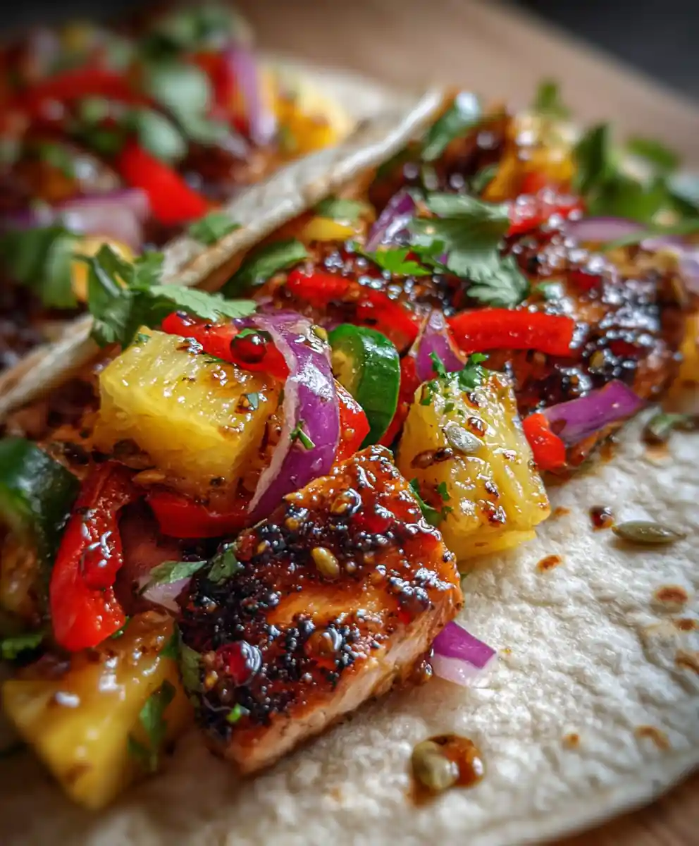 One Pan Chicken And Pineapple Tacos
