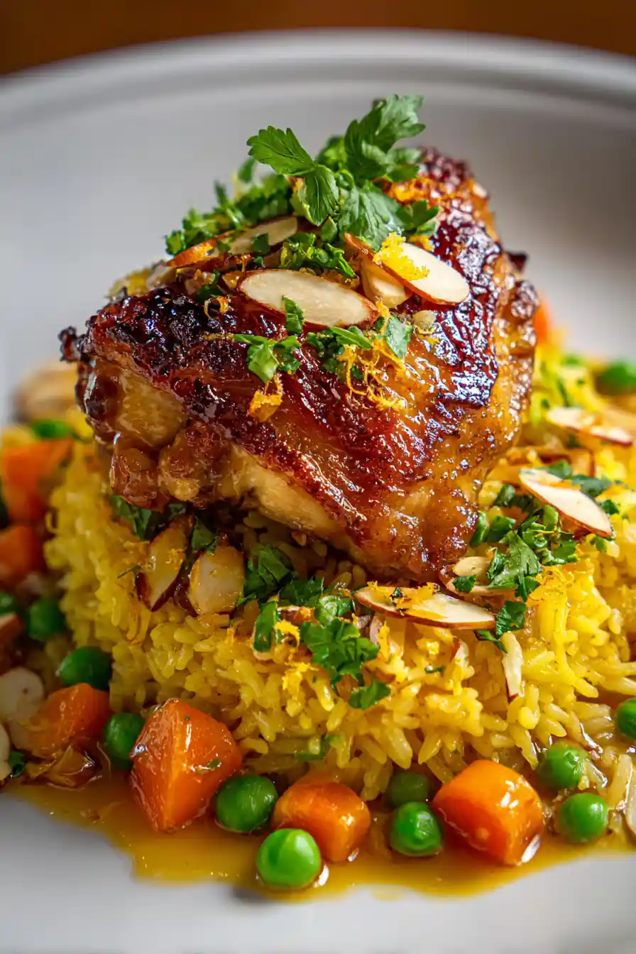Oven Baked Chicken Thighs With Saffron Rice 7 Oven Baked Chicken Thighs With Saffron Rice