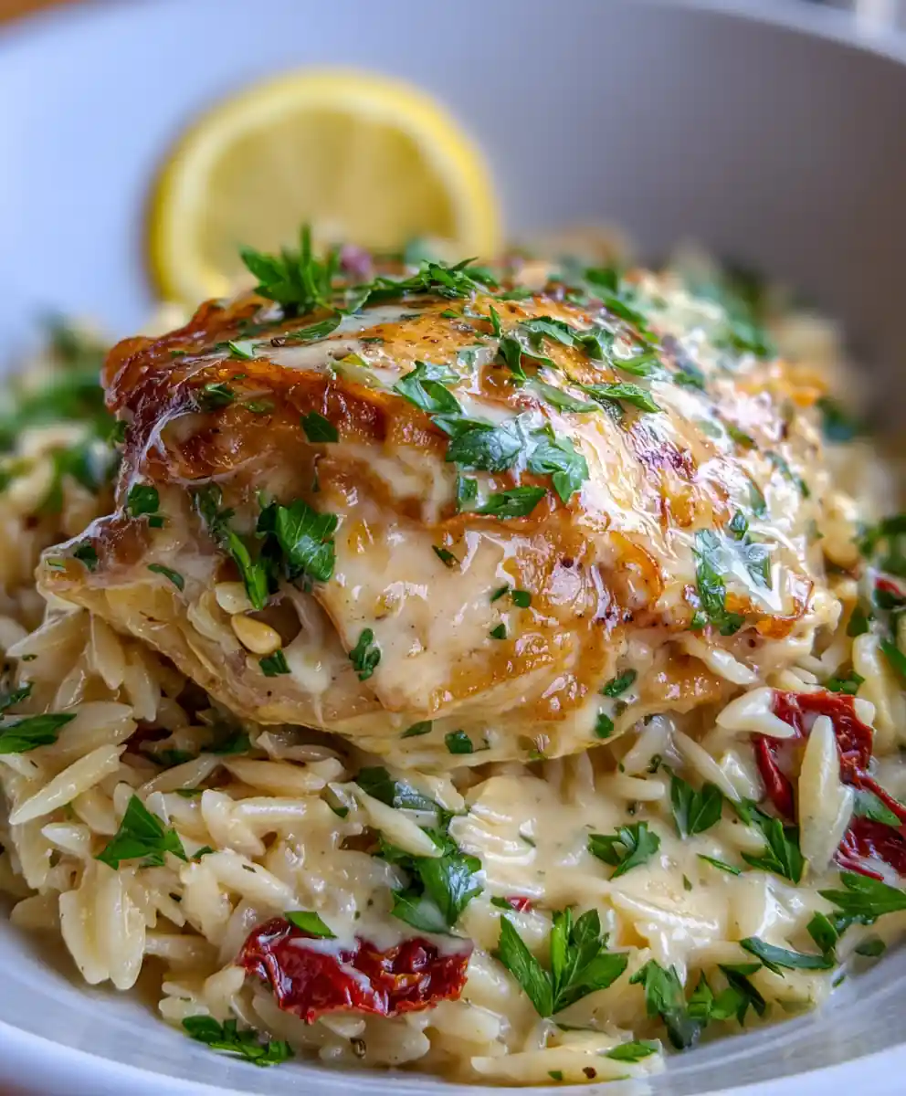 Slow Cooker Parmesan Herb Chicken & Orzo (6 Hour)