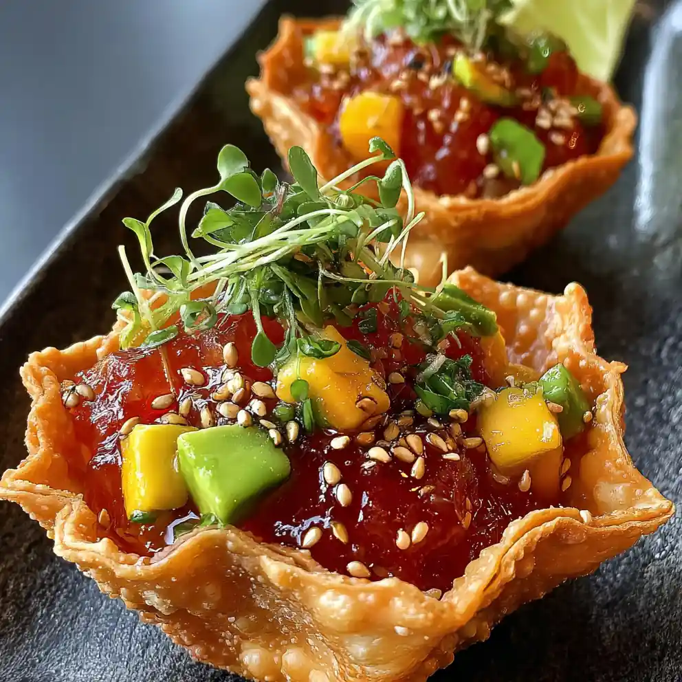 Spicy Tuna Tartare Wonton Tacos 1772943678.8548644