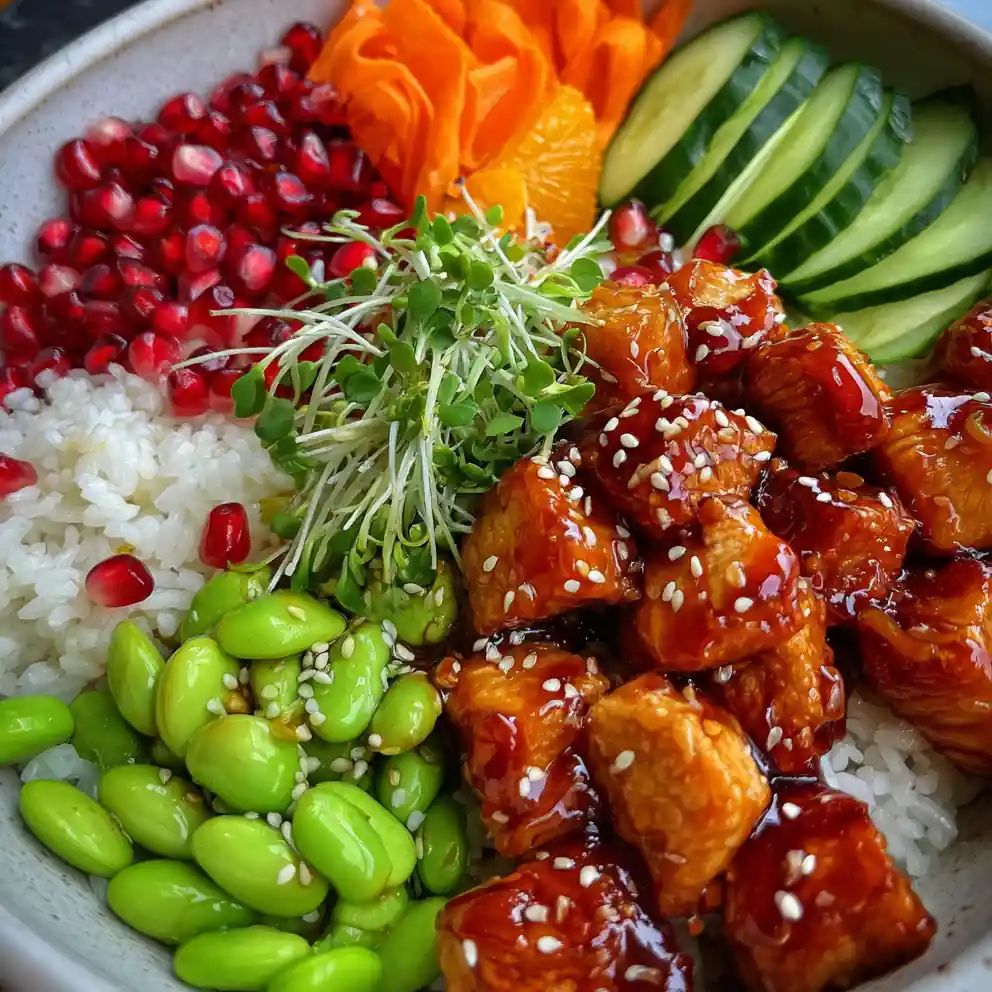 Sticky Chicken Poke Bowl