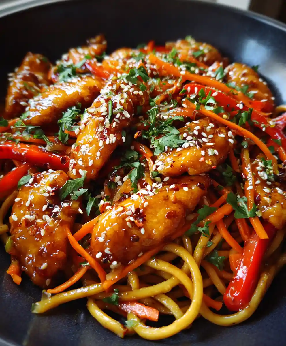 Sticky Garlic Chicken Noodles (High Protein Quick Dinner) 7 Sticky Garlic Chicken Noodles (High Protein Quick Dinner)