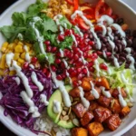 Vegan Sweet Potato Burrito Bowl With Lime Crema And Pomegranate 1772918979.164963