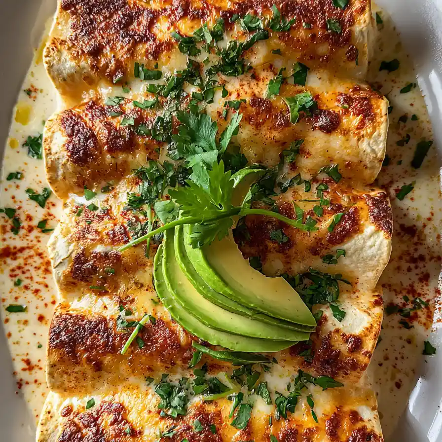 White Rotisserie Chicken Enchiladas