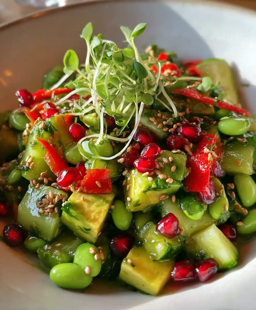 Zesty Edamame Lime Salad With Cilantro Dressing