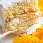 Creamy Sponge Peach Cake