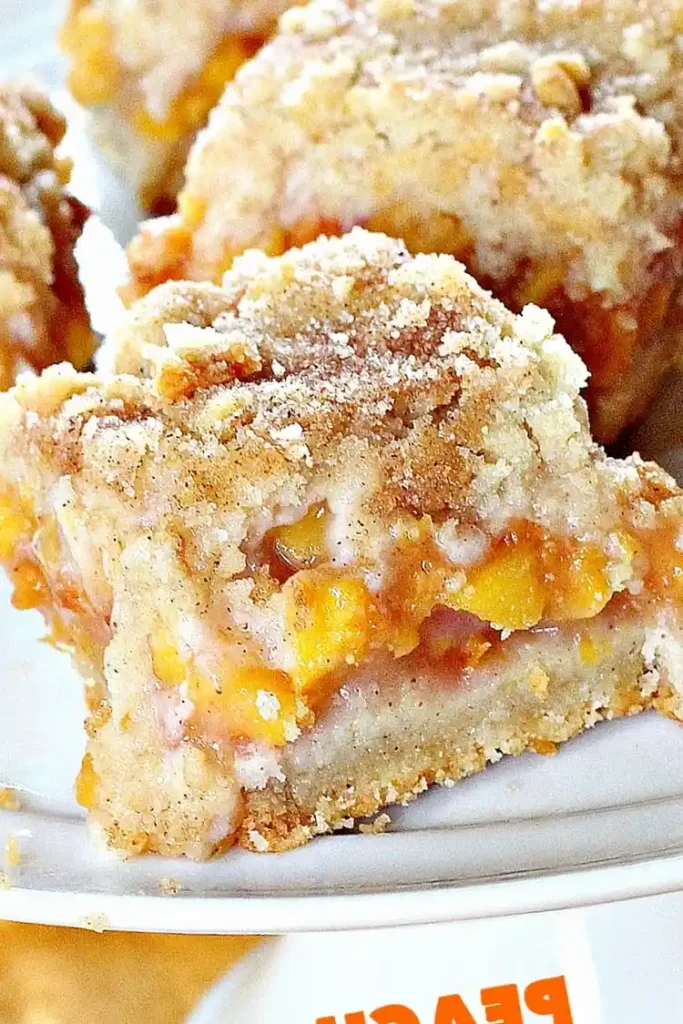 Buttery Peach Crumb Bars